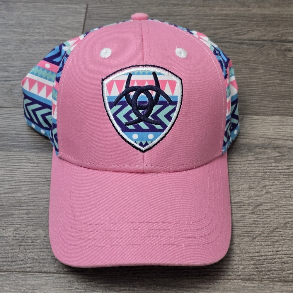 Ariat Girls Snapback Cap Pink Cowgirl Western Rodeo Festival Adjustable